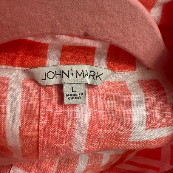 John Mark large orange and white jacket blouse 3/4 sleeves - Picture 4 of 6